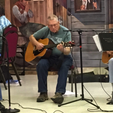 Bob Jamming with fellow Snowbirds at the Resort