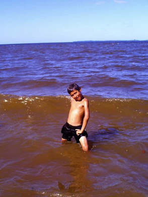 Nikolai 'posing' in the surinam river